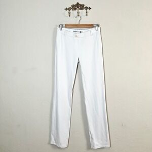 Betabrand Dress Pant Yoga Pants White Straight Leg Medium Long 33.5" W0076-CWL